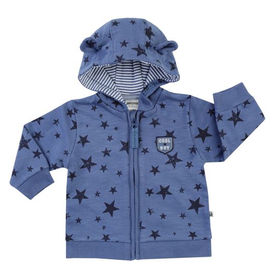 Jacky Sweat Jacket with Hood Cool Boy - Stars Blue - Size 56