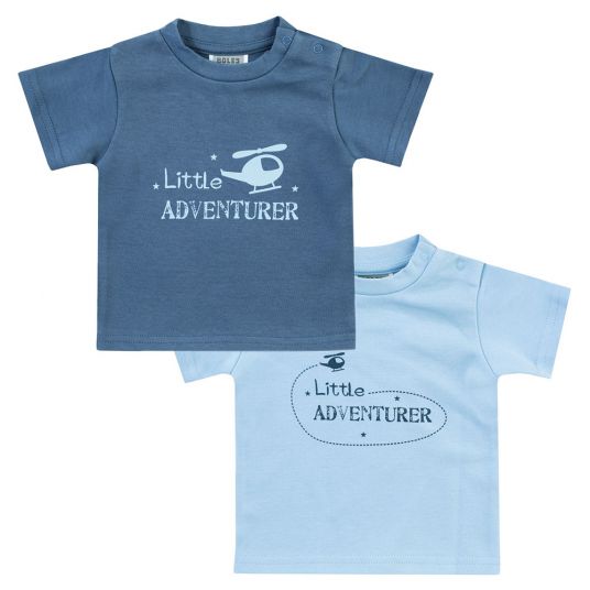 Jacky T-shirt 2-pack Little Adventurer - Light Blue Dark Blue - Size 50/56