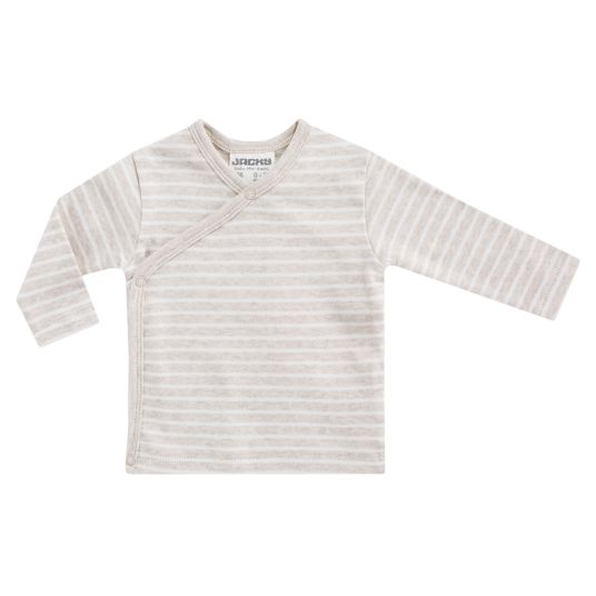 Jacky Wrap shirt long sleeve - striped - beige melange - size 74