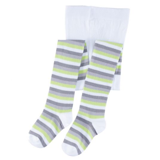 Jacobs Babymoden 2 Pack Tights Striped & Star - White Green - Size 62 / 68