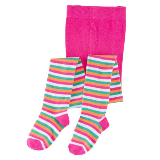 Jacobs Babymoden Pack of 2 tights striped & stars - Pink - Size 50 / 56