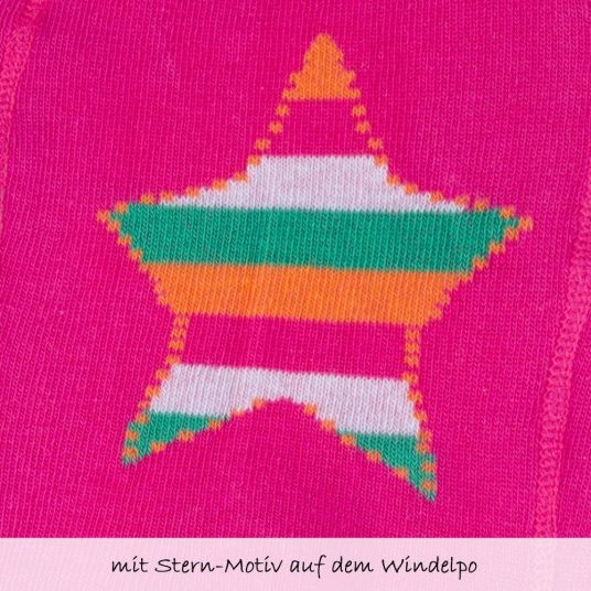 Jacobs Babymoden 2er Pack Strumpfhose Ringel & Sterne - Pink - Gr. 50 / 56
