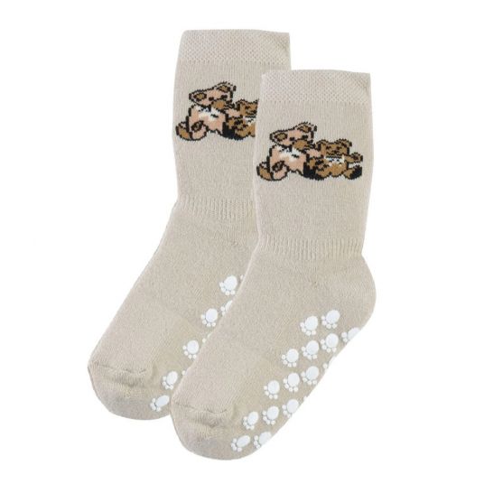 Jacobs Babymoden ABS socks bears - Beige - Size 17 / 18