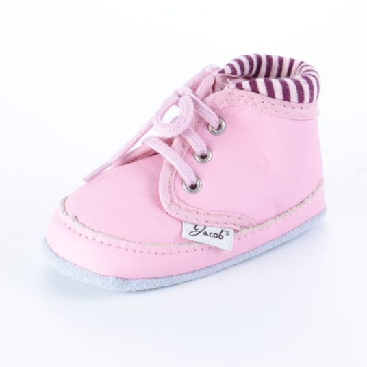 Jacobs Babymoden Leather shoe for lacing - Pink - Size 18