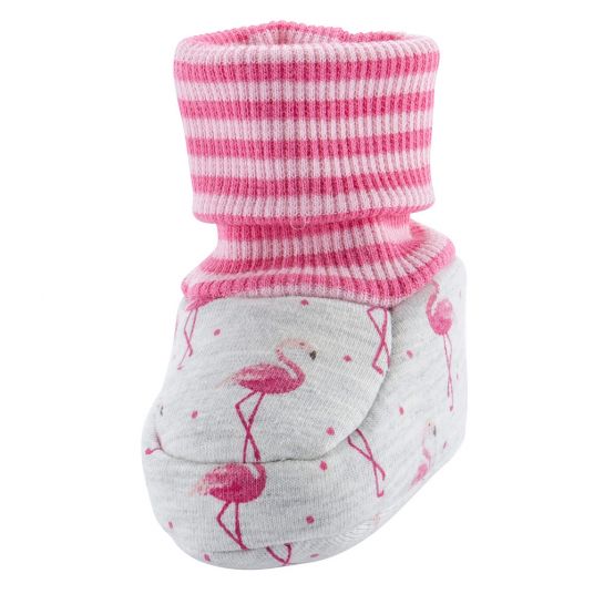 Jacobs Babymoden Shoe with cuff - Flamingos Grey Pink - Size 15/16