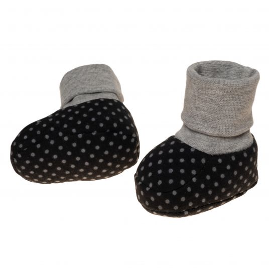 Jacobs Babymoden Shoe with cuff - polka dots black gray - size 15 / 16
