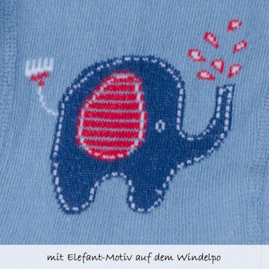 Jacobs Babymoden Strumpfhose 2er Pack Ringel & Elefant - Blau - Gr. 50 / 56