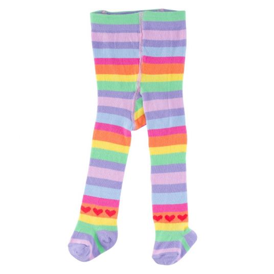 Jacobs Babymoden Tights striped & hearts - Colorful - Size 62 / 68