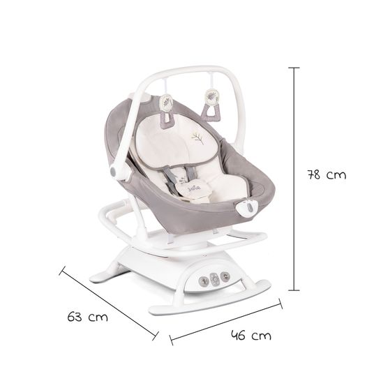 joie 2in1 Babyschaukel Sansa ab Geburt - 13 kg abnehmbarer Sitz als Babywippe nutzbar - Fern