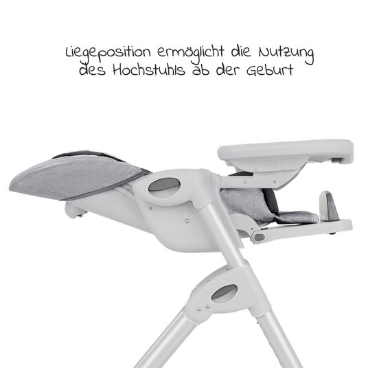 joie 2in1 Hochstuhl Mimzy Recline Wippe und Hochstuhl in einem ab Geburt nutzbar mit Liegeposition - Logan