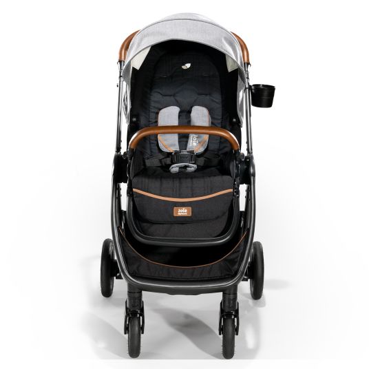 joie 2in1 combi stroller set Finiti up to 22 kg load capacity with reclining position, stroller chain, cuddly toy, telescopic push bar, sports seat, Ramble XL carrycot, adapter & accessory pack - Signature - Carbon