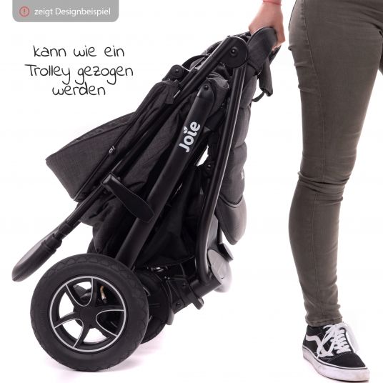 joie 2in1 baby carriage set Litetrax up to 22 kg load capacity with push bar storage compartment, Ramble carrycot, adapter & accessories package - Pebble