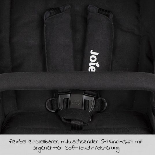 joie Set passeggino 2in1 Litetrax fino a 22 kg di portata con vano portaoggetti, navicella Ramble, adattatore e pacchetto accessori - Shale