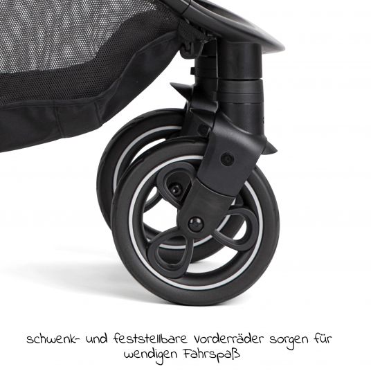 joie 2in1 Kombi-Kinderwagen-Set Litetrax bis 22 kg belastbar mit Schieber-Ablagefach, Babywanne Ramble, Adapter & Zubehör Paket - Shale
