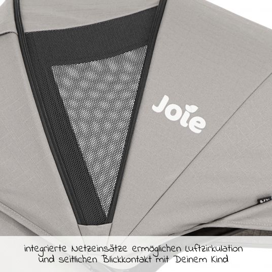 joie Set passeggino 2in1 Litetrax Pro Air fino a 22 kg di portata con pneumatici, vano portaoggetti per la barra di spinta, navicella Ramble, adattatore e pacchetto accessori - Pebble