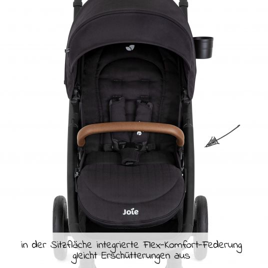 joie 2in1 baby carriage set Mytrax Pro up to 22 kg load capacity with telescopic push bar, cup holder, carrycot Ramble, adapter & accessories package - Shale