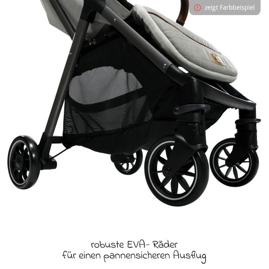 joie 2in1 Kombi-Kinderwagen-Set Parcel bis 22 kg belastbar mit Liegefunktion, Babywanne Ramble XL, Adapter, Regenschutz, Insektenschutz & Transporttasche - Signature - Carbon