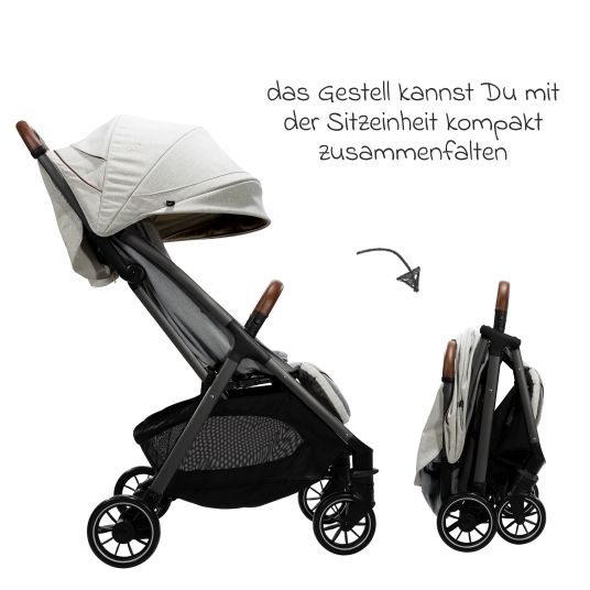 joie 2in1 baby carriage set Parcel up to 22 kg load capacity with reclining function, Ramble XL carrycot, adapter, raincover, insect screen & carrycot - Signature - Oyster