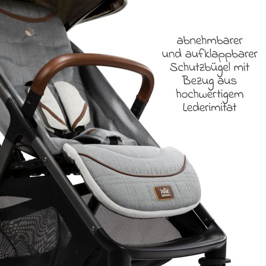 joie 2in1 Kombi-Kinderwagen-Set Parcel bis 22 kg belastbar mit Liegefunktion, Babywanne Ramble XL, Adapter, Regenschutz, Insektenschutz & Transporttasche - Signature - Oyster