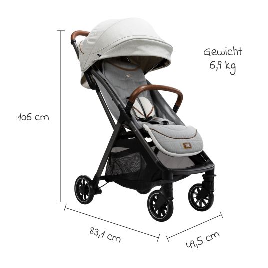 joie 2in1 baby carriage set Parcel up to 22 kg load capacity with reclining function, Ramble XL carrycot, adapter, raincover, insect screen & carrycot - Signature - Oyster