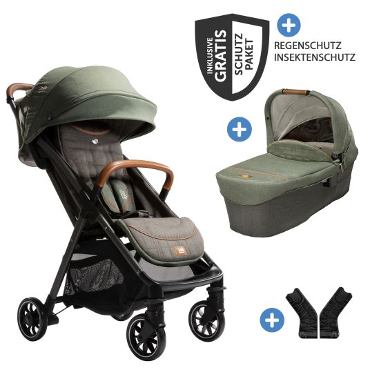 joie 2in1 baby carriage set Parcel up to 22 kg load capacity with reclining function, Ramble XL carrycot, adapter, raincover, insect screen & carrycot - Signature - Pine