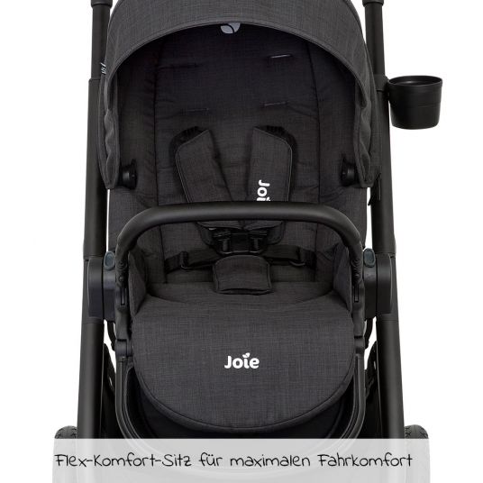 joie 2in1 Kombi-Kinderwagen-Set Versatrax bis 22 kg belastbar mit Sportsitz, Babywanne, Adapter & XXL-Zubehörpaket - Pavement