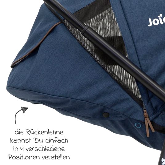 joie 2in1 Kombi-Kinderwagen-Set Versatrax bis 22 kg belastbar - umsetzbare Sitzeinheit, Babywanne Ramble XL, Adapter & Zubehör Paket - Deep Sea