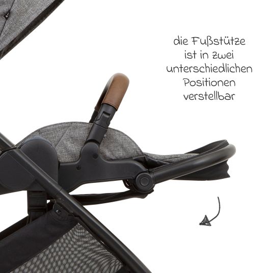 joie 2in1 Kombi-Kinderwagen-Set Versatrax bis 22 kg belastbar - umsetzbare Sitzeinheit, Babywanne Ramble XL, Adapter & Zubehör Paket - Grey Flower