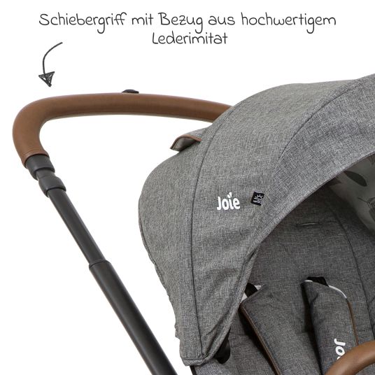 joie 2in1 Kombi-Kinderwagen-Set Versatrax bis 22 kg belastbar - umsetzbare Sitzeinheit, Babywanne Ramble XL, Adapter & Zubehör Paket - Grey Flower