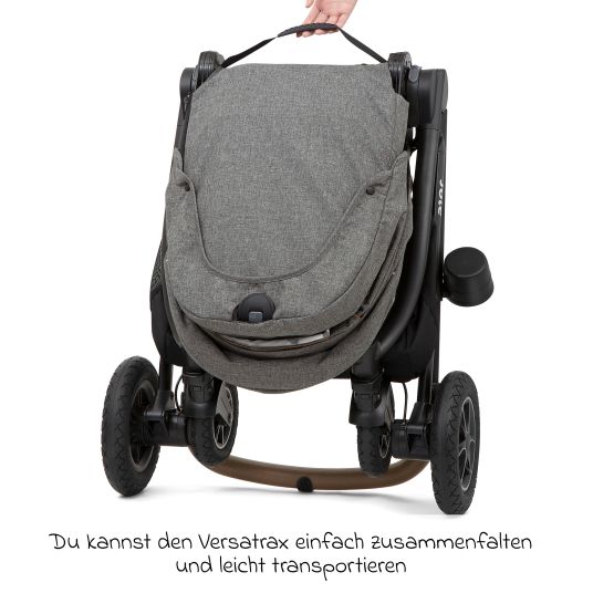 joie 2in1 Kombi-Kinderwagen-Set Versatrax bis 22 kg belastbar - umsetzbare Sitzeinheit, Babywanne Ramble XL, Adapter & Zubehör Paket - Grey Flower