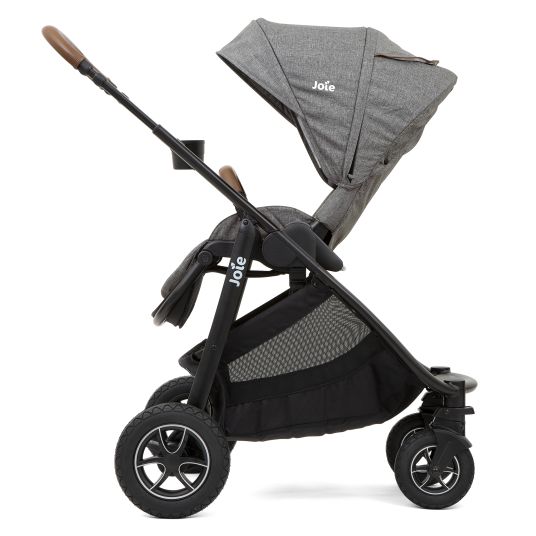 joie 2in1 Kombi-Kinderwagen-Set Versatrax bis 22 kg belastbar - umsetzbare Sitzeinheit, Babywanne Ramble XL, Adapter & Zubehör Paket - Grey Flower
