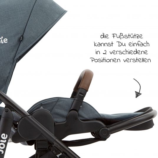 joie 2in1 Kombi-Kinderwagen-Set Versatrax bis 22 kg belastbar - umsetzbare Sitzeinheit, Babywanne Ramble XL, Adapter & Zubehör Paket - Lagoon