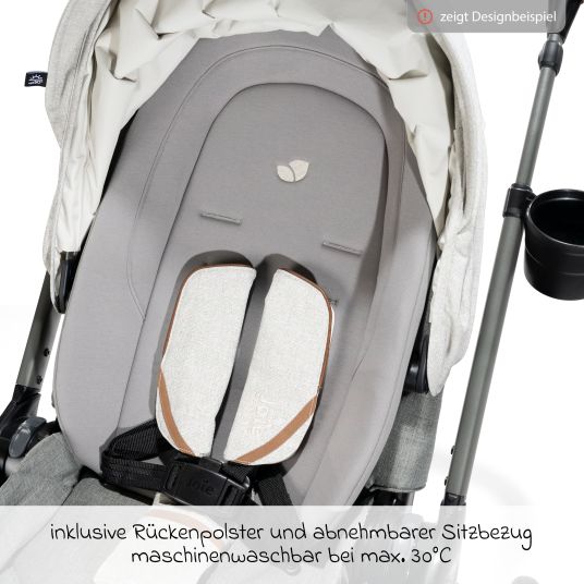 joie 2in1 Kombi-Kinderwagen-Set Vinca bis 22 kg belastbar mit Kinderwagenkette & Ring-Greifling - Teleskopschieber, Sitzeinheit, Babywanne Ramble XL, Adapter & Zubehörpaket - Signature - Eclipse