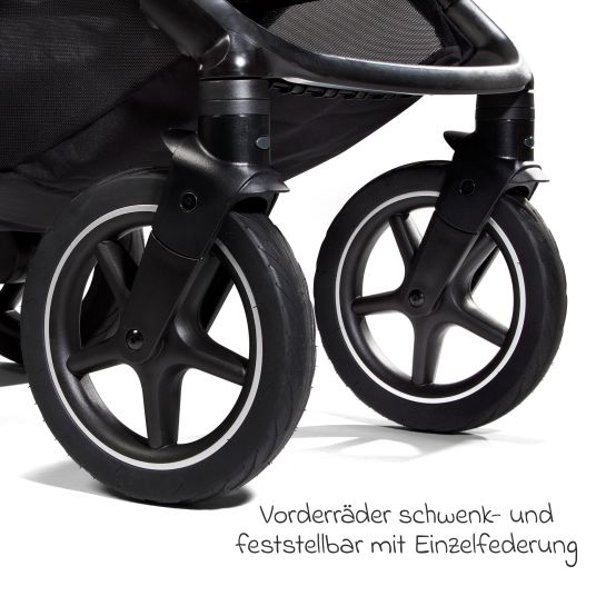 joie 2in1 Kombi-Kinderwagen-Set Vinca bis 22 kg belastbar mit Kinderwagenkette & Ring-Greifling - Teleskopschieber, Sitzeinheit, Babywanne Ramble XL, Adapter & Zubehörpaket - Signature - Oyster