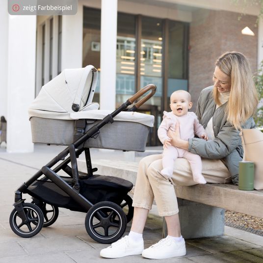 joie 2in1 Vinca baby carriage set for baby carriages up to 22 kg with baby carriage chain & ring grab rail - telescopic push bar, seat unit, Ramble XL carrycot, adapter & accessory pack - Signature - Pine