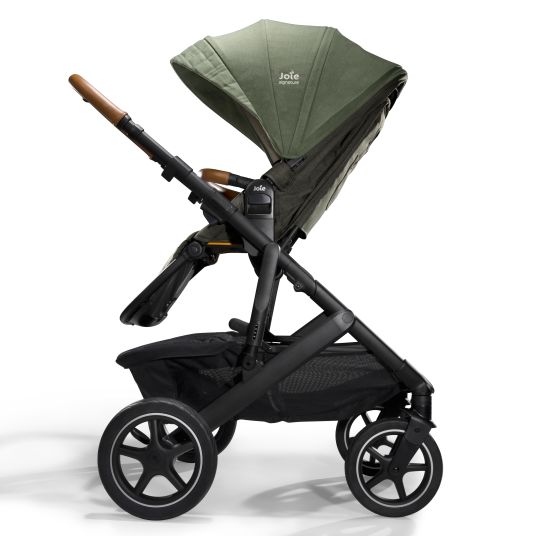 joie 2in1 Vinca baby carriage set with a load capacity of up to 22 kg with telescopic push bar, convertible seat unit, Ramble XL carrycot, adapter, rain cover & back cushion - Signature - Pine