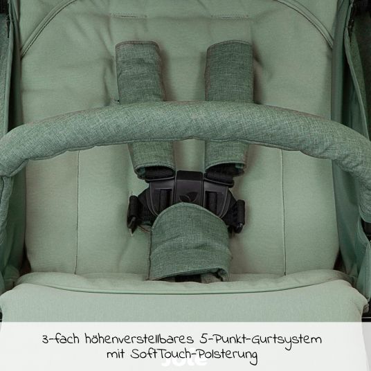 joie 2in1 Reisebuggy-Set Pact nur 6 kg - inkl. Babyschale i-Snug 2, Transporttasche, Adapter, Regenschutz & Insektenschutz - Laurel