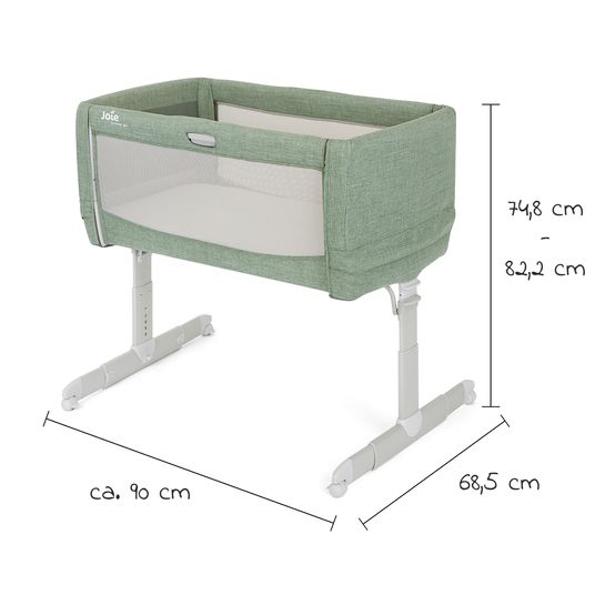 joie Culla, lettino da viaggio e culla Roomie Go 3in1 utilizzabile dalla nascita fino a 9 kg, incluso materasso, navicella e sistema di imbracatura - Laurel