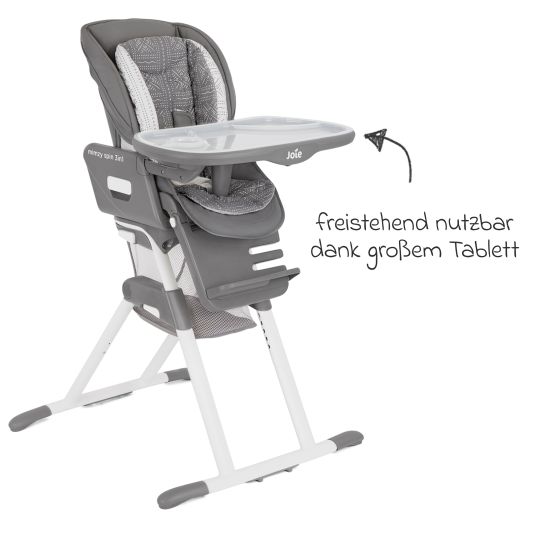 joie Seggiolone Mimzy Spin 3in1 utilizzabile dalla nascita con seduta girevole a 360°, posizione reclinabile in piano, vassoio e vassoio per la merenda - Tile