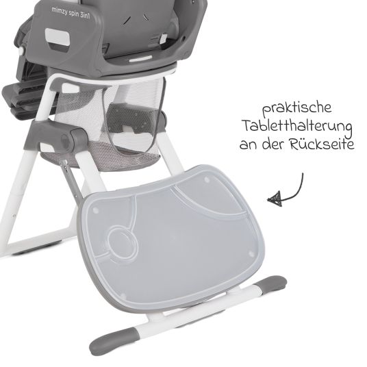 joie 3in1 highchair Mimzy Spin 3in1 usable from birth with 360° swivel seat, flat reclining position, tray and snack tray - Tile