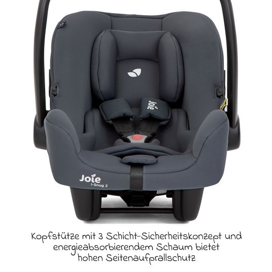 joie Set passeggino 3in1 Chrome DLX per carrozzine fino a 22 kg con unità di seduta convertibile, maniglione telescopico, navicella, seggiolino auto i-Snug 2, adattatore, copertura per le ginocchia e parapioggia - Moonlight