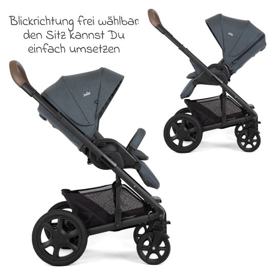 joie - 3in1 Kombi-Kinderwagen-Set Chrome DLX bis 22 kg belastbar mit  umsetzbarer Sitzeinheit, Teleskopschieber, Babywanne, Babyschale i-Snug 2,  Adapter, Kniedecke & Regenschutz - Moonlight 