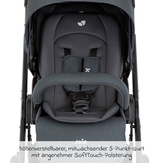 joie 3in1 Kombi-Kinderwagen-Set Chrome DLX bis 22 kg belastbar mit umsetzbarer Sitzeinheit, Teleskopschieber, Babywanne, Babyschale i-Snug 2, Adapter, Kniedecke & Regenschutz - Moonlight