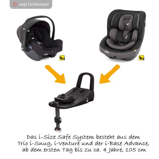 joie 3in1 Reboarder-Set i-Venture Dark Pewter & i-Snug Gray Flannel & Isofix-Basis Advance & Sommerbezug & Polsterschutz