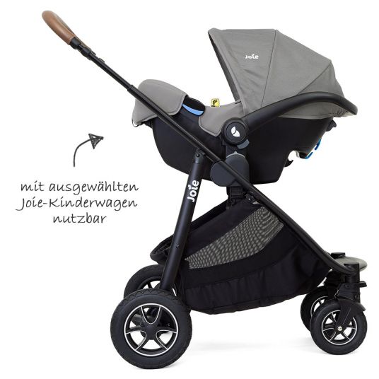 joie 3in1 Reboarder Set i-Venture Dark Pewter & i-Snug Gray Flannel & Isofix Base Advance & Summer Cover & Cushion Protection