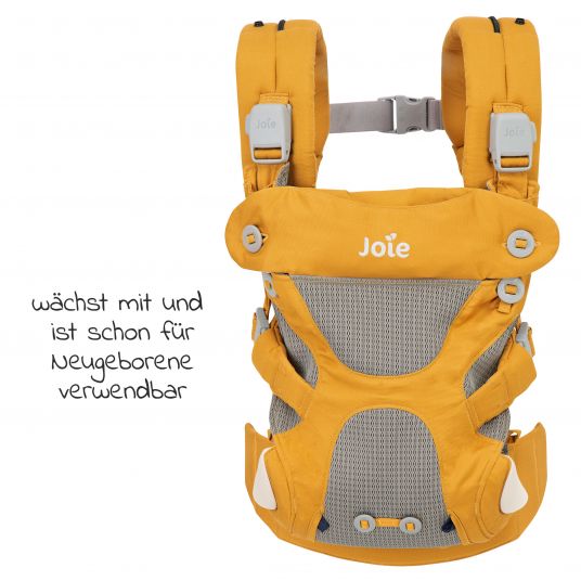 joie 4in1 baby carrier Savvy for newborns from 3.5 kg to 16 kg usable with 4 carrying positions incl. accessories - Butterscotch