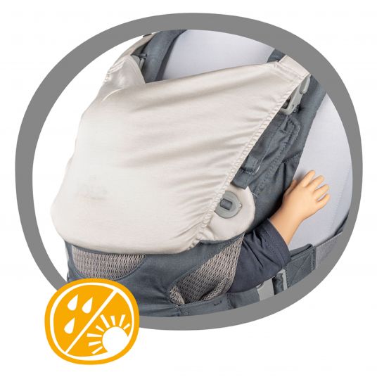 joie 4in1 baby carrier Savvy for newborns from 3.5 kg to 16 kg usable with 4 carrying positions incl. accessories - Hunter
