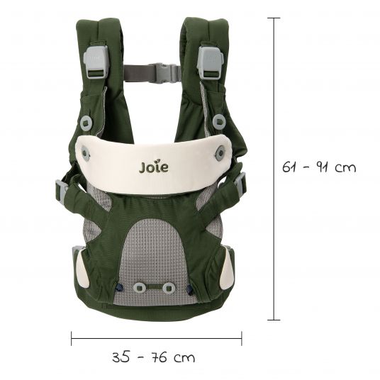 joie Marsupio 4in1 Savvy per neonati da 3,5 kg a 16 kg utilizzabile con 4 posizioni di trasporto, accessori inclusi - Hunter