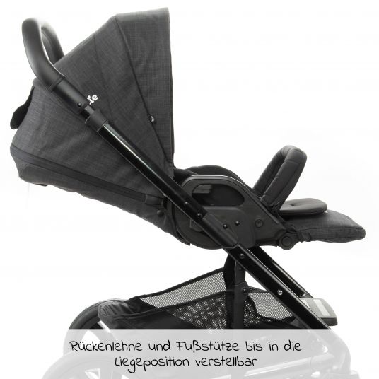 joie 4in1 Kombi-Kinderwagen-Set Chrome DLX mit Adapter, Babyschale, Babywanne, Isofix-Basis & XXL-Zubehörpaket - Pavement
