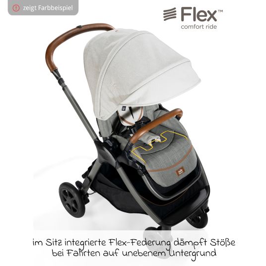 joie 4in1 combi stroller set Finiti up to 22 kg load capacity with reclining position, stroller chain, grasping toy, music box, cuddle cloth - telescopic push bar, sports seat, Ramble XL carrycot, adapter & accessory pack - Signature - Carbon